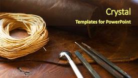  Presentation with leather craft work table - Beautiful presentation theme featuring leather craft leather and leather backdrop and a wine colored foreground