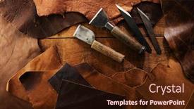  Presentation with leather craft - Slide set enhanced with leather-craft-or-leather-working background and a wine colored foreground