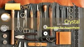  Presentation with diy - Audience pleasing slides consisting of leather crafting diy tools flat backdrop and a violet colored foreground