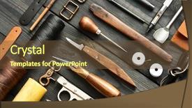  Presentation with diy - Cool new theme with leather crafting diy tools flat backdrop and a tawny brown colored foreground