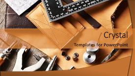  Presentation with leather - Amazing slide set having leather crafting tools still life backdrop and a  colored foreground