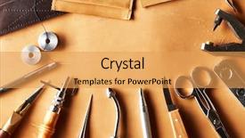  Presentation with leather - Presentation design consisting of beautiful colorful coastal landscape with deep blue sea background and a coral colored foreground