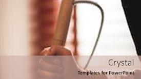  Presentation with craftsman - Slide set having leather-handbag-craftsman-at-work background and a coral colored foreground