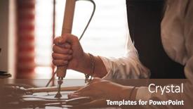  Presentation with craftsman - Cool new presentation with leather-handbag-craftsman-at-work backdrop and a tawny brown colored foreground