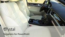  Presentation with car industry - PPT theme enhanced with leather industry - modern car interior background and a light gray colored foreground