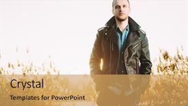  Presentation with dog park animal jack - Colorful PPT theme enhanced with leather jacket in the autumn backdrop and a yellow colored foreground