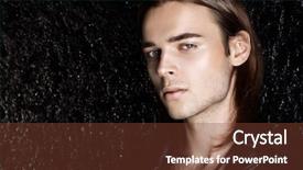  Presentation with fashion show for cancer awarness - Presentation theme having leather jacket revealing his chest background and a tawny brown colored foreground