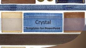  Presentation with labels - Slides consisting of leather jeans labels buttons strap background and a teal colored foreground