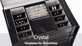  Presentation with jewelery - Beautiful presentation design featuring leather jewelery box with jewelry backdrop and a dark gray colored foreground