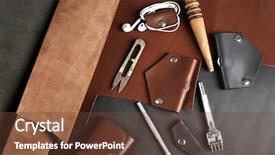  Presentation with hand tools - Theme enhanced with leather man accessories and tool background and a  colored foreground