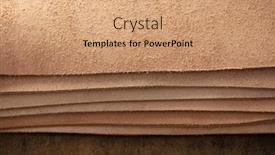  Presentation with tan - Presentation theme featuring leather-pieces-stacked-on-work background and a coral colored foreground