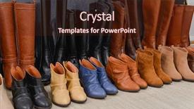  Presentation with leather - Amazing presentation theme having leather production - shoe shop - boots collection backdrop and a wine colored foreground