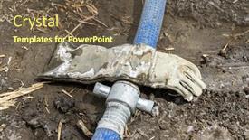  Presentation with water safety - Presentation enhanced with leather-safety-glove background and a tawny brown colored foreground