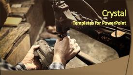  Presentation with sewing machine safety - Cool new PPT layouts with tech - earbuds to streaming music backdrop and a lemonade colored foreground.