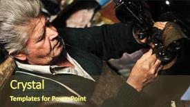  Presentation with old man - Amazing presentation design having leather shoes - senior man working with old backdrop and a tawny brown colored foreground