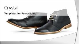  Presentation with leather shoes - Presentation theme featuring leather shoes isolated on white background and a white colored foreground