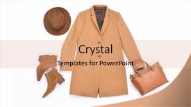  Presentation with leather shoes - Audience pleasing presentation theme consisting of leather shoes leather handbag backdrop and a coral colored foreground