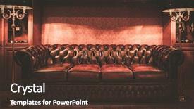  Presentation with luxury - Slides enhanced with leather sofa in vintage style background and a tawny brown colored foreground