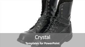  Presentation with steel - Amazing presentation theme having leather steel-capped boots backdrop and a gray colored foreground
