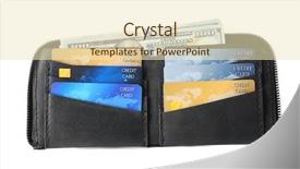 Presentation with black car dealer - Slides having leather wallet with credit card background and a  colored foreground