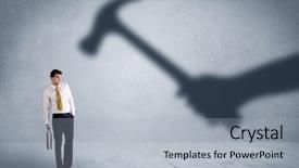  Presentation with shadow - Beautiful slides featuring leave company - business person afraid backdrop and a  colored foreground