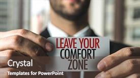  Presentation with leave - Colorful PPT theme enhanced with leave your comfort zone backdrop and a tawny brown colored foreground