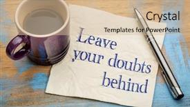 Presentation with doubts - Slide set having leave your doubts behind - handwriting background and a  colored foreground
