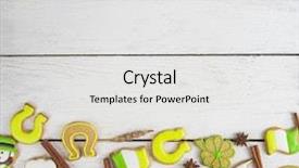  Presentation with st patricks day - Presentation theme having golden clover leaves - gingerbreads cookies for patrick's day background and a white colored foreground