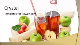  Presentation with out line of glass bottle - Slide set having stillness - apple juice in glass background and a white colored foreground