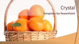  Presentation with isolated fall oak leaf - Amazing slides having leaves in a beautiful basket backdrop and a lemonade colored foreground