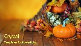  Presentation with autumn leaves - Audience pleasing slides consisting of leaves in an autumn cornucopia backdrop and a tawny brown colored foreground