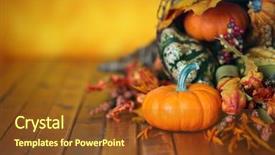  Presentation with autumn leaves - Colorful slide set enhanced with leaves in an autumn cornucopia backdrop and a tawny brown colored foreground