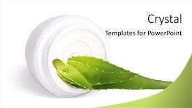  Presentation with aloe vera gel - Colorful presentation enhanced with leaves of aloe vera backdrop and a white colored foreground