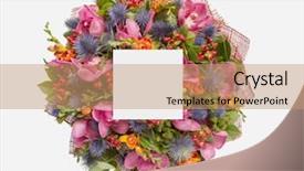  Presentation with leaves flat lay - PPT theme enhanced with leaves with paper card note background and a coral colored foreground