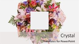  Presentation with tropical leaves and flowers - Amazing slide set having leaves with paper card note backdrop and a light gray colored foreground