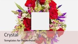  Presentation with tropical leaves and flowers - Audience pleasing PPT layouts consisting of leaves with paper card note backdrop and a soft green colored foreground