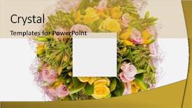  Presentation with leaves flat lay - PPT theme consisting of leaves with paper card note background and a yellow colored foreground