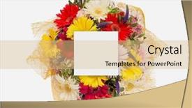  Presentation with tropical leaves and flowers - Colorful PPT theme enhanced with leaves with paper card note backdrop and a coral colored foreground