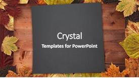  Presentation with autumn-wood - Presentation theme featuring leaves with wood and dark background and a dark gray colored foreground