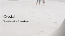  Presentation with footprints sand - PPT layouts featuring leaving behind footprints on sand background and a light gray colored foreground