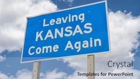 Presentation with kansas - Presentation theme enhanced with leaving-kansas-come-again-roadside background and a light blue colored foreground