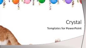  Presentation with cat party - Cool new presentation theme with leaving mice having a party backdrop and a  colored foreground