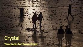  Presentation with music festival silhouette bank - PPT theme enhanced with leaving party - people silhouettes living after music background and a  colored foreground