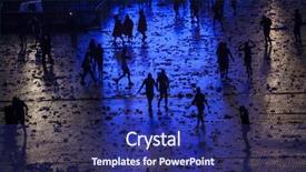  Presentation with music festival silhouette bank - Amazing slide set having leaving party - people silhouettes living after music backdrop and a  colored foreground