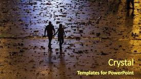  Presentation with music festival silhouette bank - Slide set with leaving party - people silhouettes living after music background and a  colored foreground