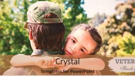  Presentation with veterans day - Colorful PPT layouts enhanced with leaving party - portrait of sad daughter hugging backdrop and a coral colored foreground