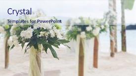  Presentation with flower wedding - Slide deck enhanced with leaving party - wedding flower post and decoration background and a sky blue colored foreground