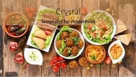  Presentation with lebanese food - Theme consisting of lebanese-arabic-food-assortment-falafel background and a gold colored foreground
