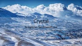  Presentation with christmas card - PPT theme with lebanon - beautiful winter mountains majestic snowy background and a teal colored foreground