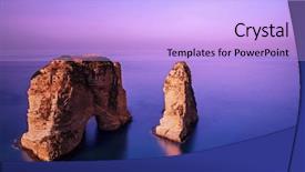  Presentation with calm sea - PPT layouts consisting of lebanon - picture of rawsha rock background and a lavender colored foreground